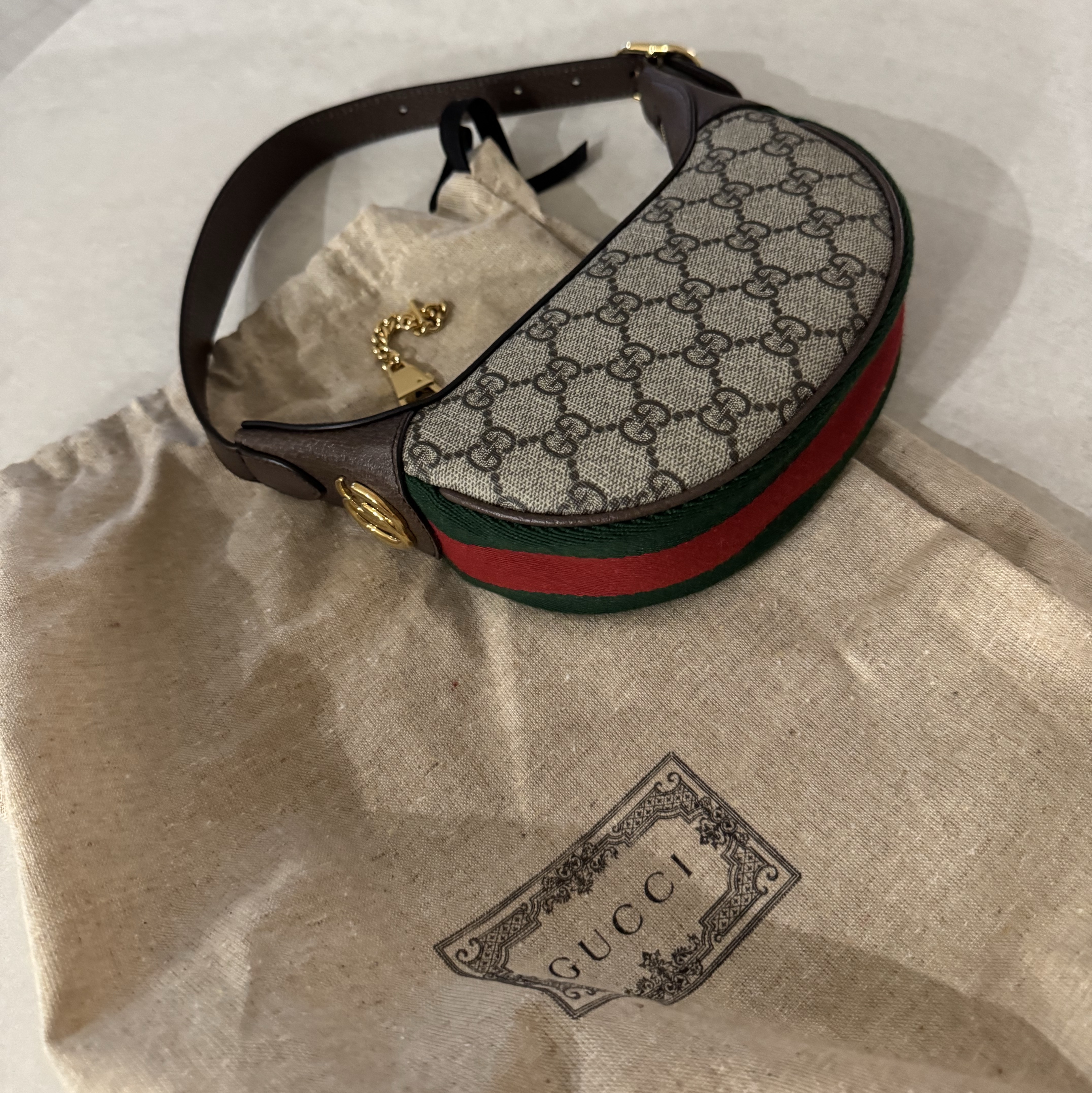 Gucci Ophidia GG Mini Bag Beige Ebony 착용 스타일