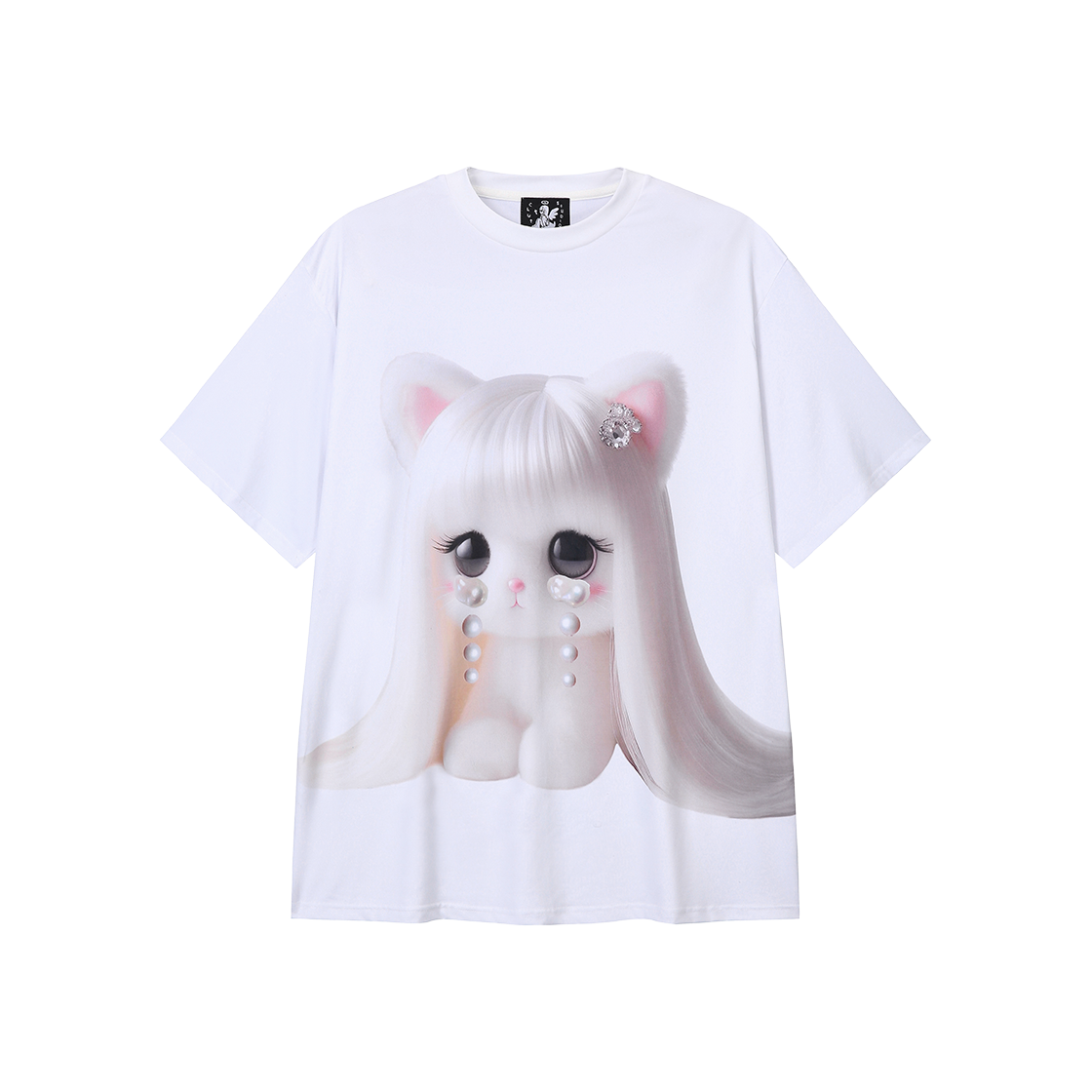 클럿 스튜디오 돈 크라이 에어로쿨 티셔츠 화이트(Clut Studio Dont Cry Aerocool T-Shirt White)