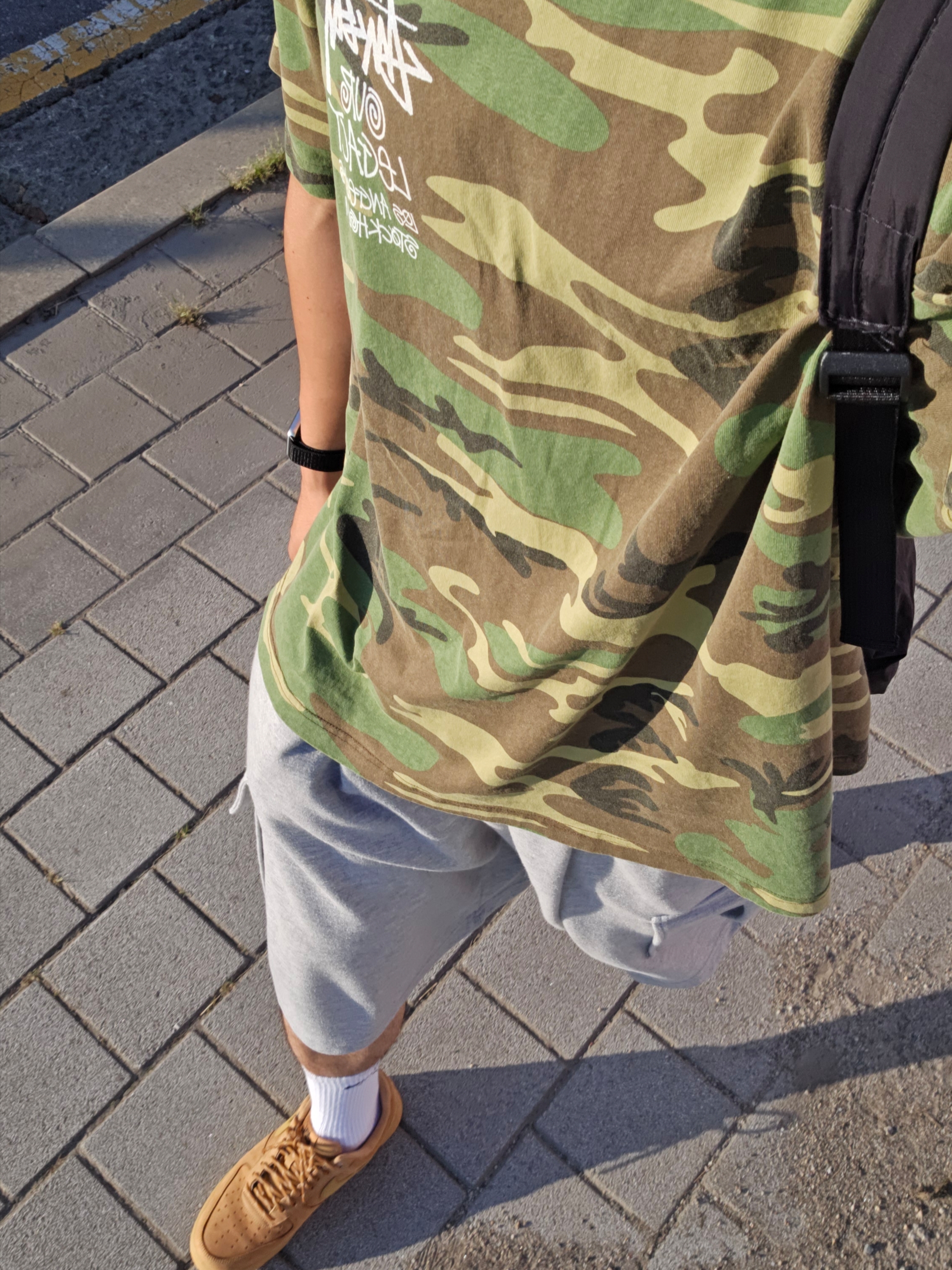 Stussy x Our Legacy Work Shop Surfman Pigment Dyed T-Shirt Camo 착용 스타일 - 1