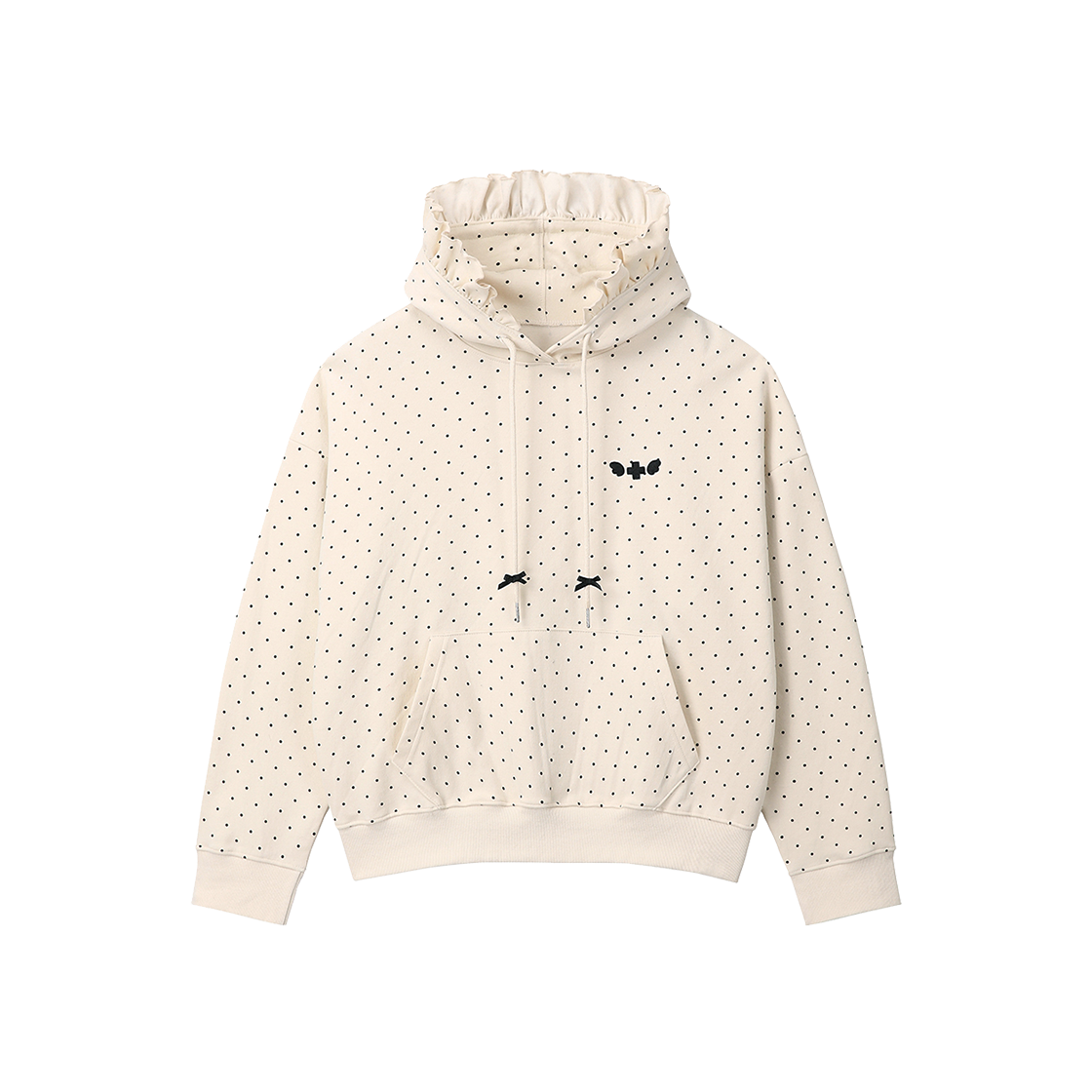 클럿 스튜디오 도트 러플 후드 아이보리(Clut Studio Dot Ruffle Hoodie Ivory)