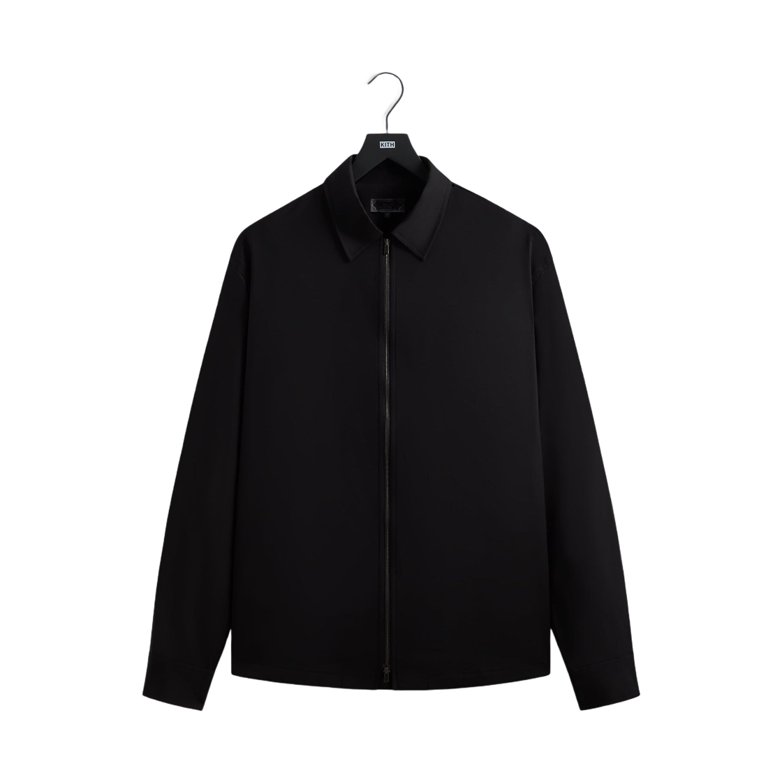 KHM033832-001 Kith Tropical Wool Marquis Zip Up Shirt Black