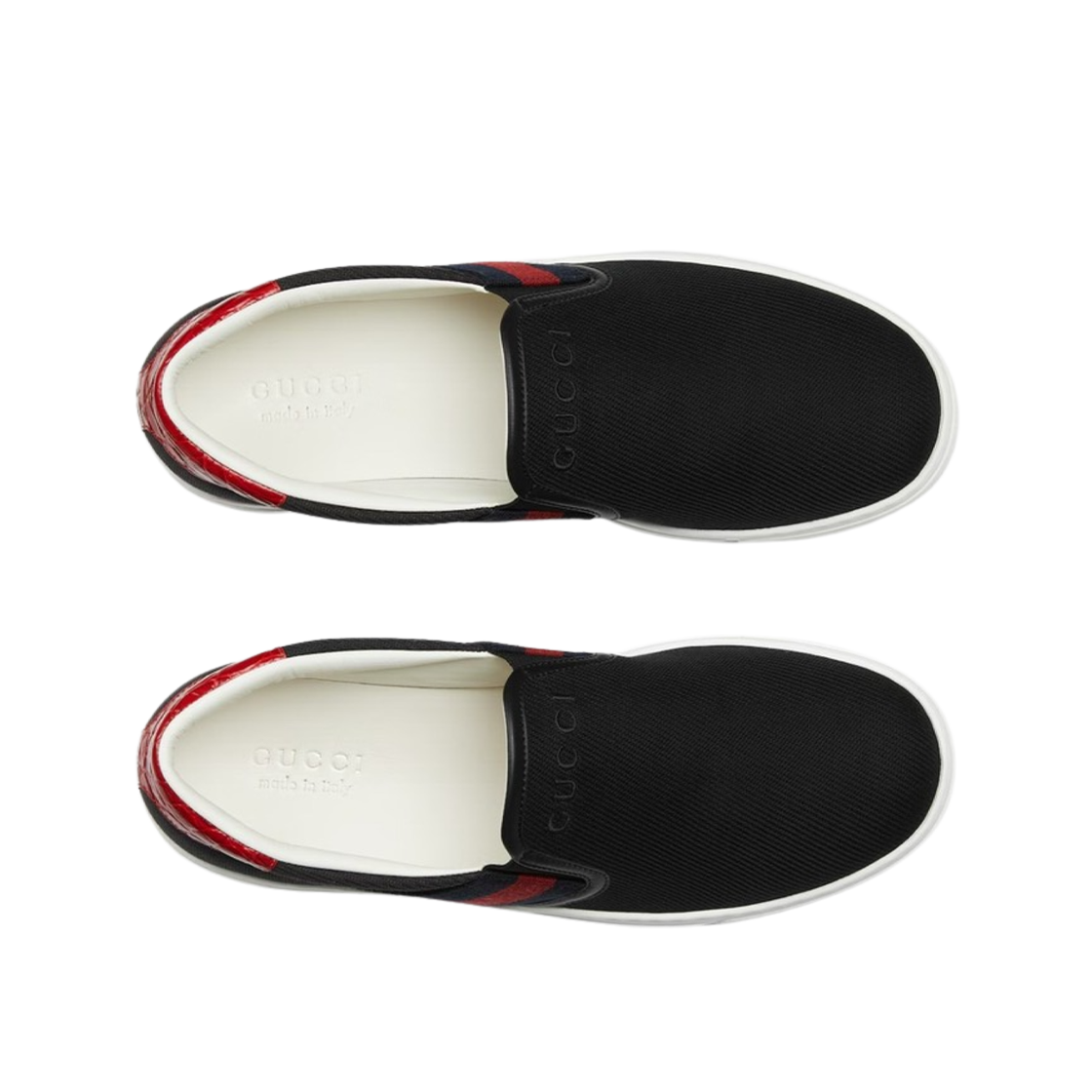 구찌 에이스 슬립온 스니커즈 블랙 캔버스(Gucci Ace Slip-On Sneakers Black Canvas) - 2