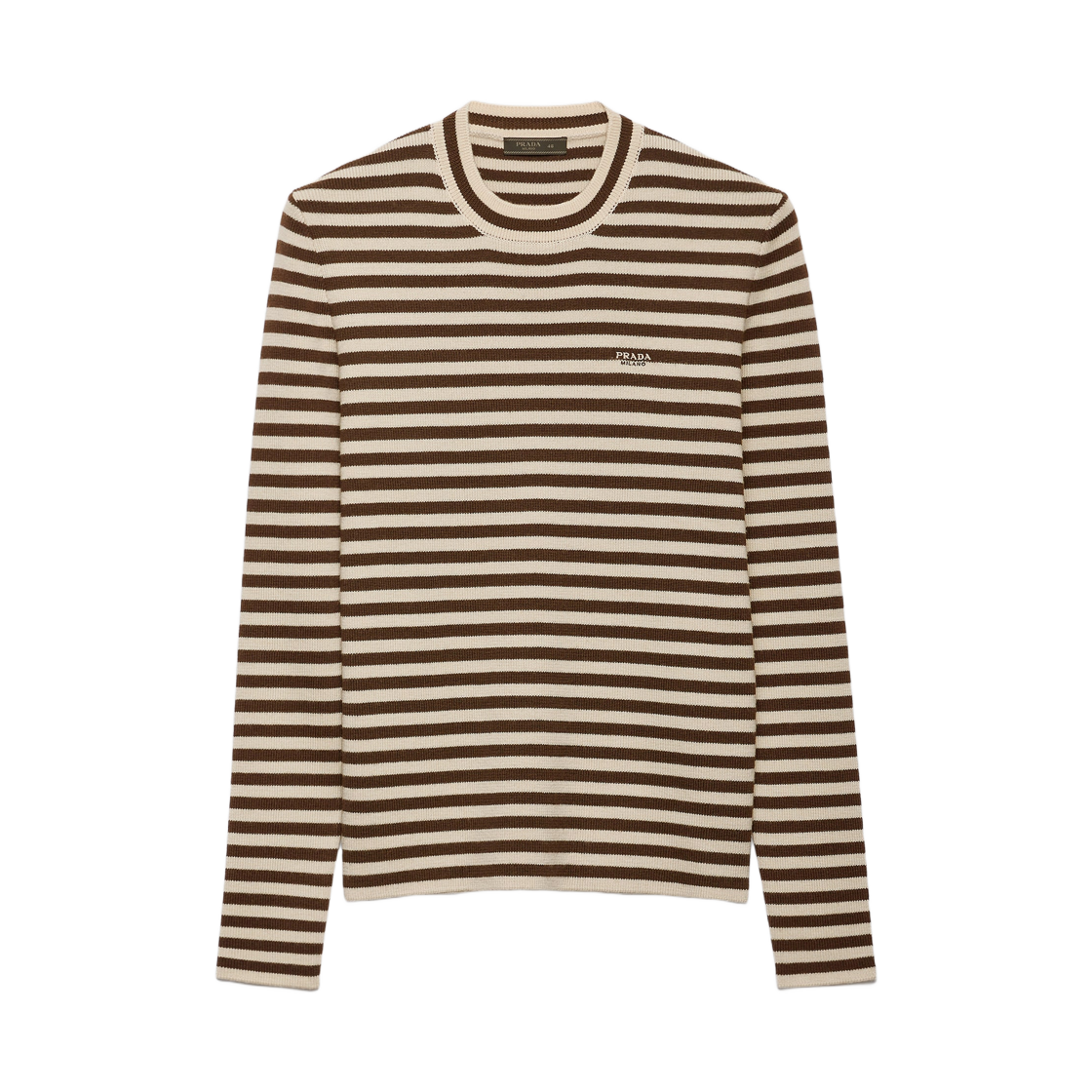 프라다 슈퍼파인 울 크루넥 스웨터 크림