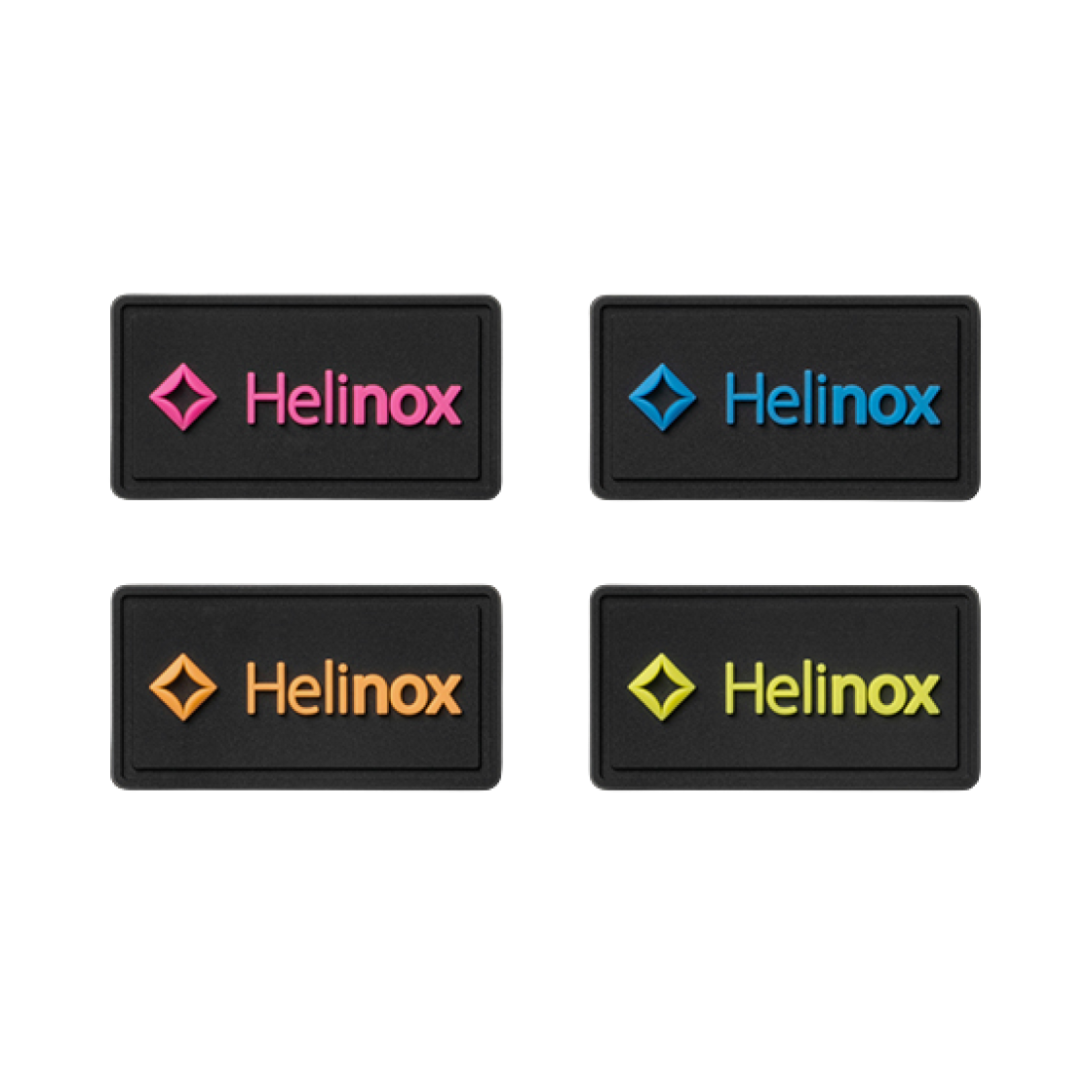 헬리녹스 썸머 시너리 컬렉션 풀 로고 러버 패치 블랙 (4개 세트)(Helinox Summer Scenery Collection Full Logo Rubber Patch Black (Set of 4))