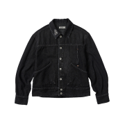 Karactor Sphinx Denim Short Trucker Jacket Canvas Black