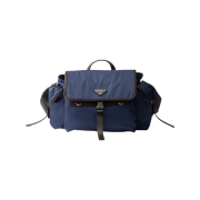 Prada Re-Nylon and Leather Shoulder Bag Aviation Blue