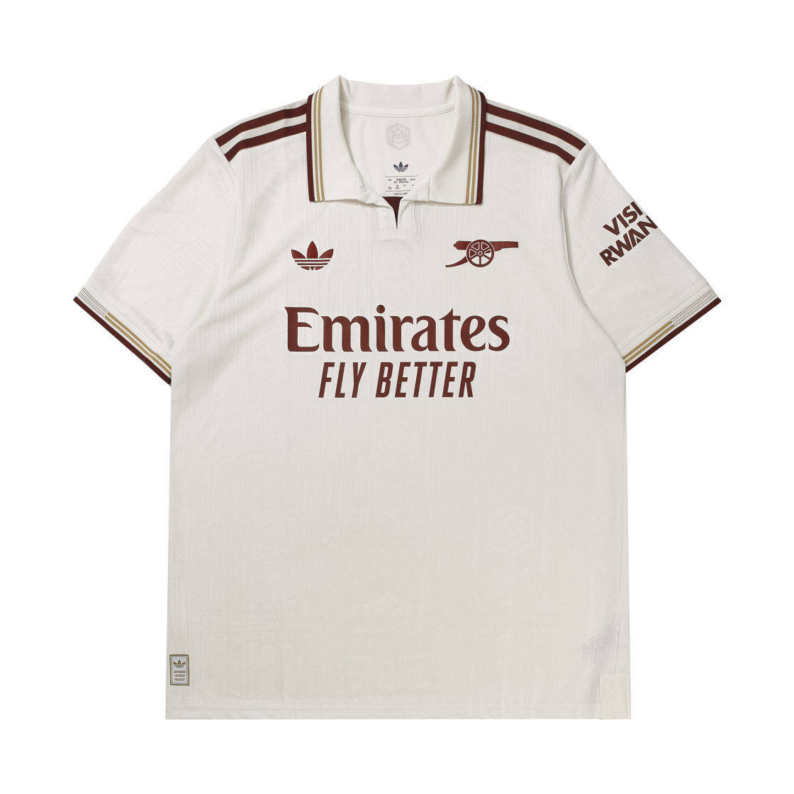 아디다스 아스날 2025/26 3rd 어센틱 저지 클라우드 화이트 팀 콜 버건디 2 - KR 사이즈 (논 마킹 버전)(Adidas Arsenal 2025/26 3rd Authentic Jersey Cloud White Team Coll Burgundy 2 - KR Sizing (Non Marking Ver.))
