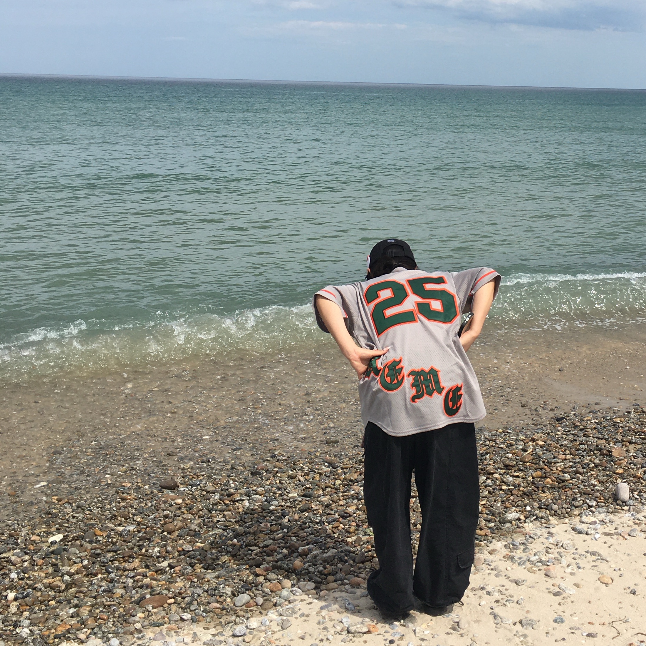 Supreme Old English Baseball Jersey Grey - 25SS, Oofos OOriginal Black 착용 스타일 - 1