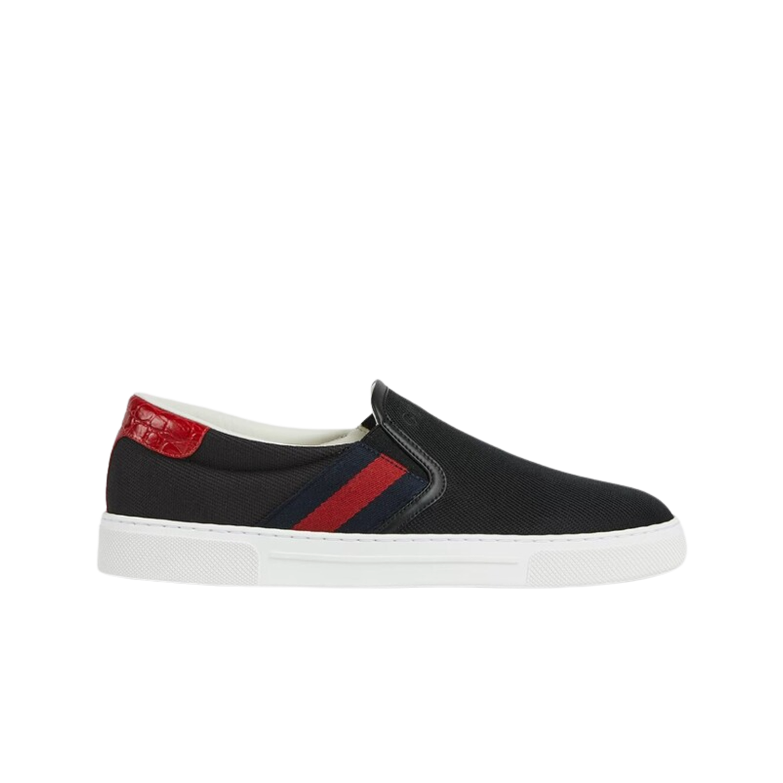 구찌 에이스 슬립온 스니커즈 블랙 캔버스(Gucci Ace Slip-On Sneakers Black Canvas) - 1