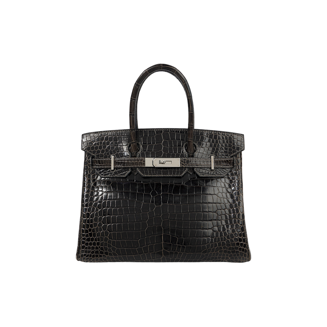 에르메스 버킨 30 리쎄 포로수스 그라파이트 은장(Hermes Birkin 30 Lisse Porosus Graphite Silver)