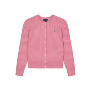 [10%적립] Polo Ralph Lauren Children Mini Cable Cotton Cardigan Laguna Pink Tiller Green - 25FW