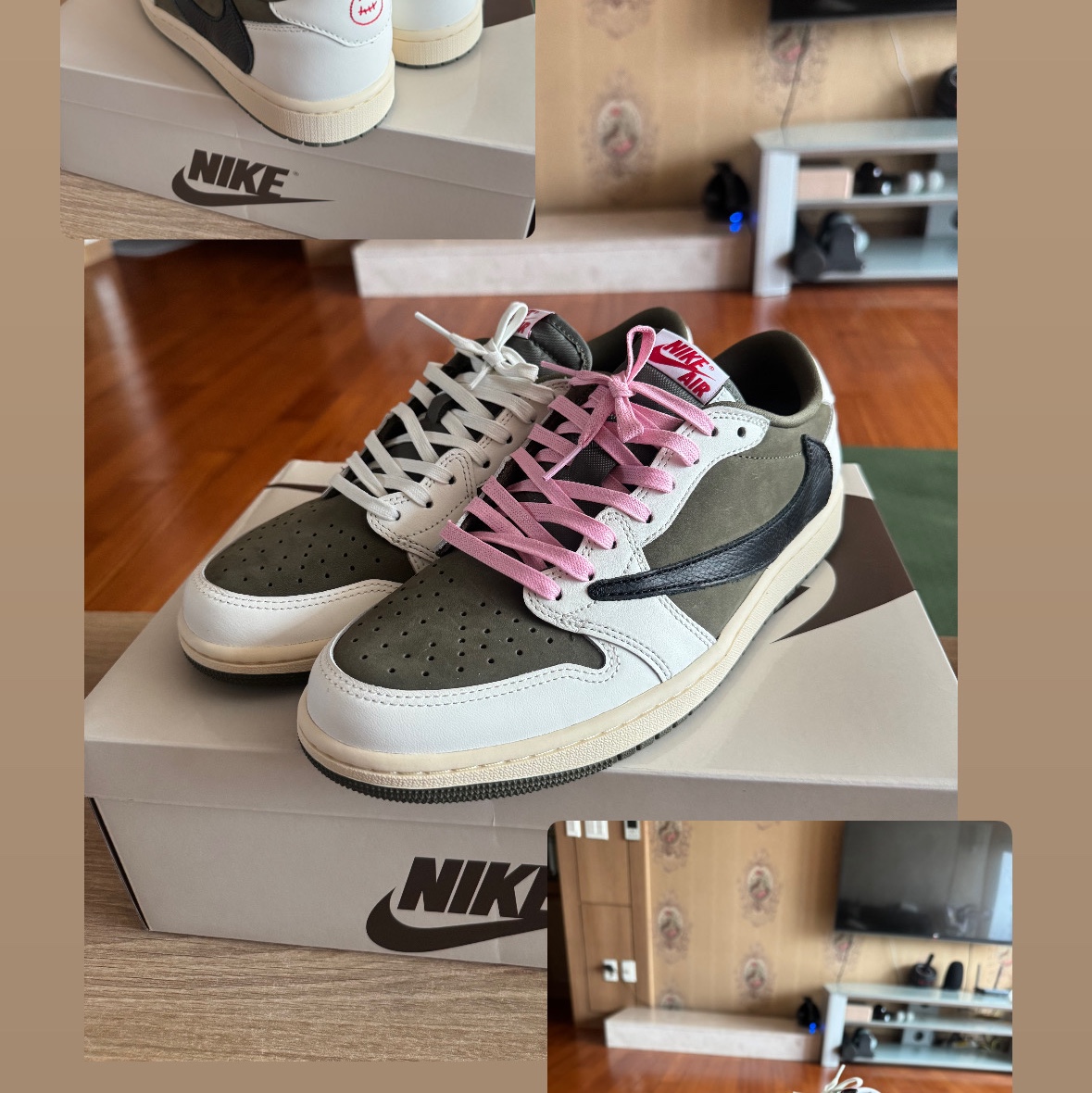 Jordan 1 x Travis Scott Retro Low OG SP Reverse Olive 착용 스타일