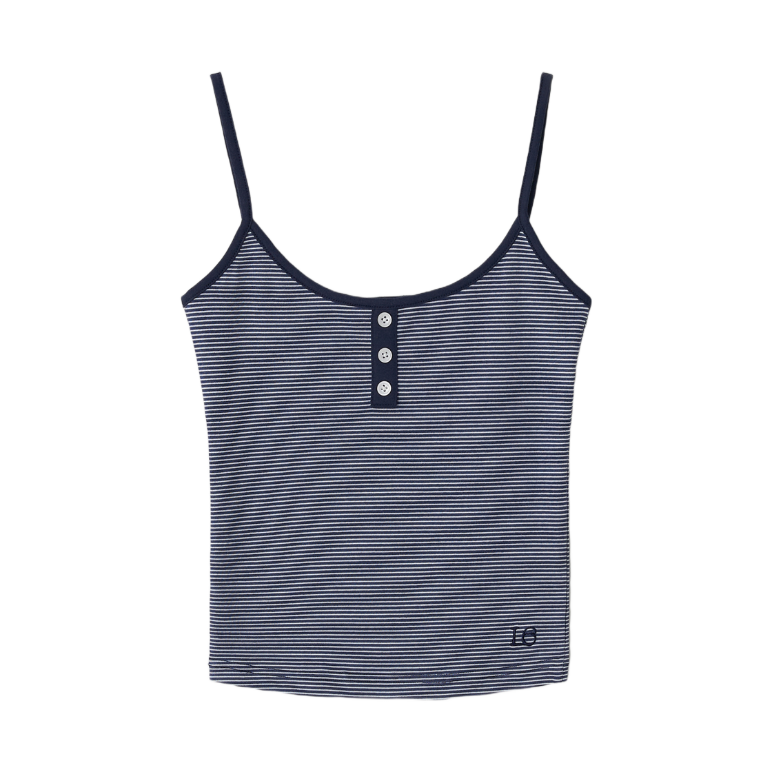 (W) 레터앤 스트라이프 슬리브리스 네이비((W) Letterand Stripe Sleeveless Navy)