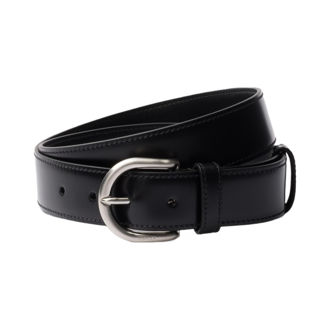 2CS130-X72-F0002 Prada Leather Belt Black