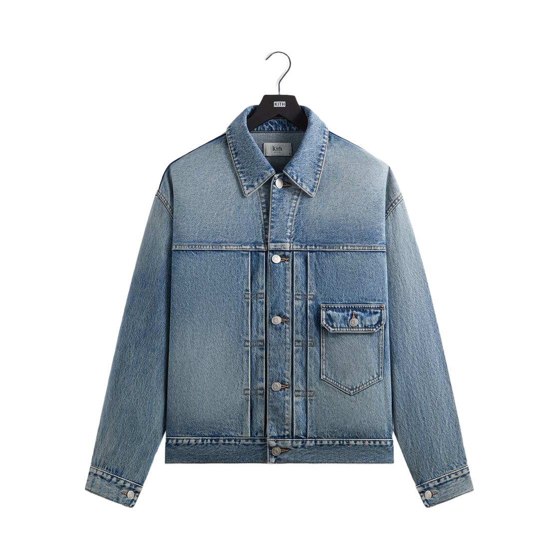 KHM011124-452 Kith Alonzo Denim Jacket Mid Indigo