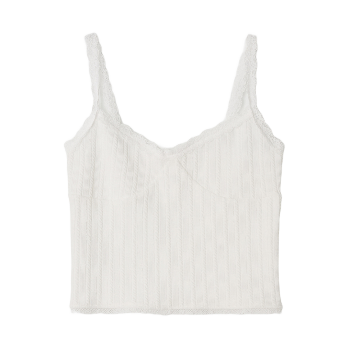 - (W) Letterand Frill Lace Sleeveless Ivory