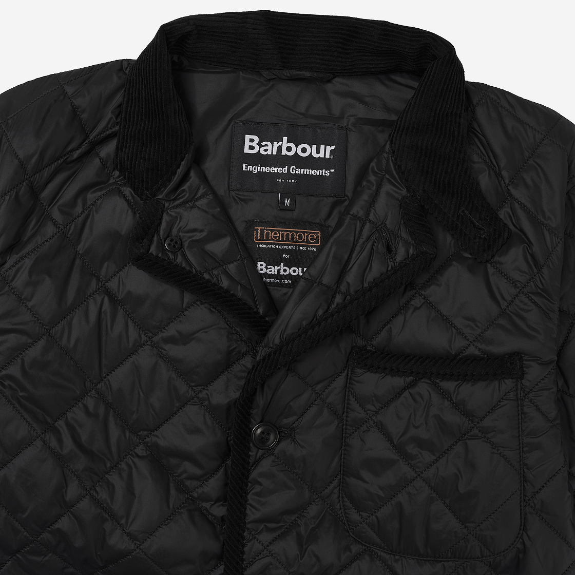 바버 x 엔지니어드 가먼츠 로이터리 퀼티드 자켓 블랙(Barbour x Engineered Garments Loitery Quilted Jacket Black) - 3