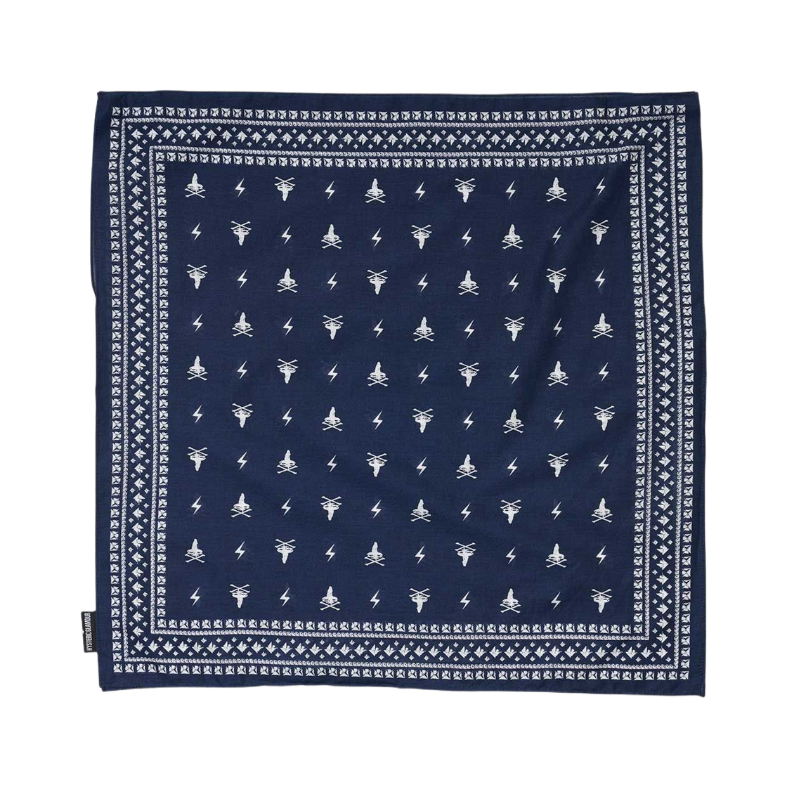 (W) 히스테릭 글래머 우먼 온 스컬 반다나 에코 백 네이비((W) Hysteric Glamour Woman On Skull Bandana Eco Bag Navy) - 2