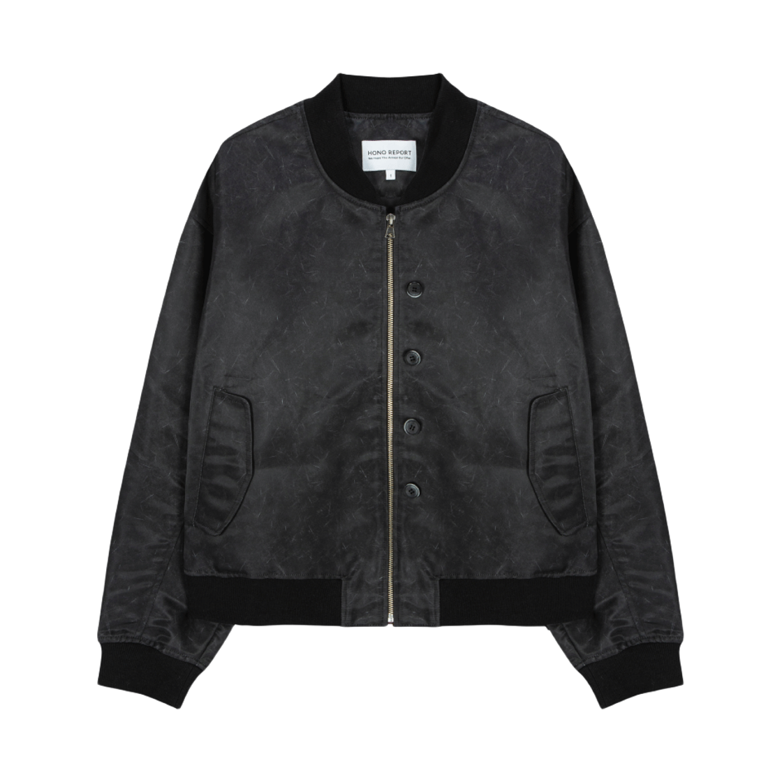 호노 리포트 4 버튼 봄버 자켓 스크래치 블랙(Hono Report 4 Button Bomber Jacket Scratch Black) - 2