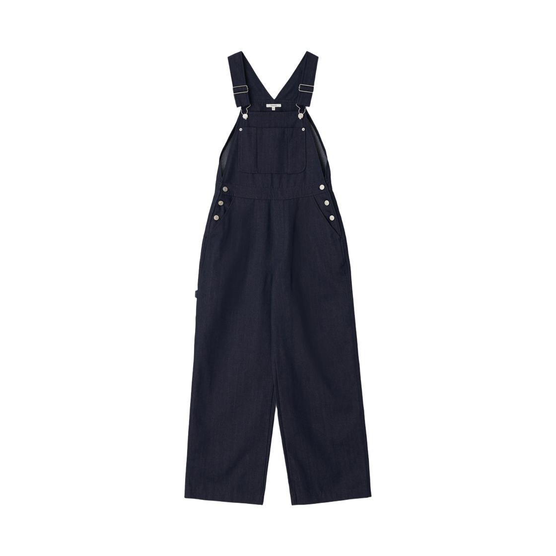 - (W) Letterand Summer Cotton Denim Overalls Deep Blue