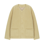Hono Report Collarless Cardigan Butter