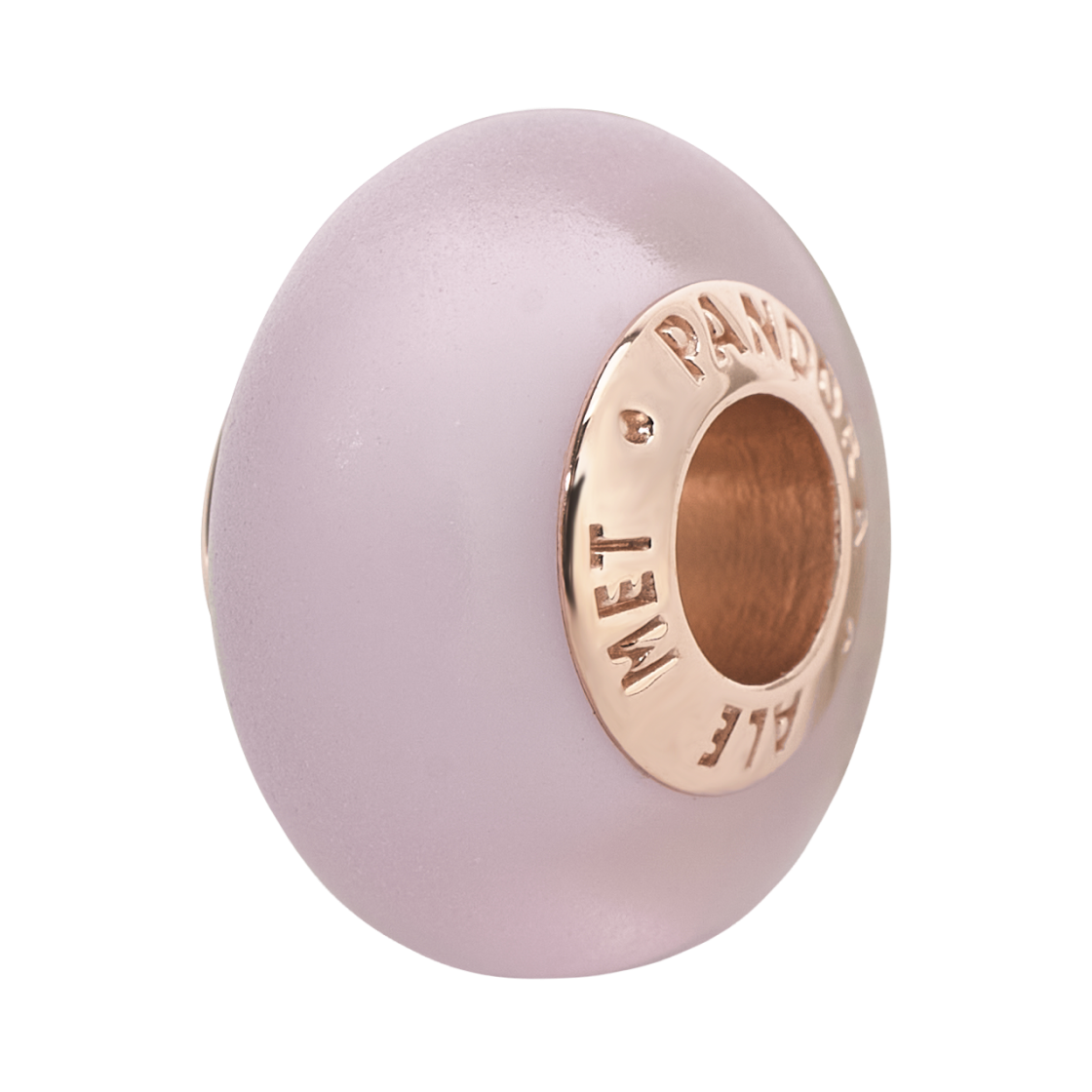 (W) 판도라 무라노 글래스 참 매트 핑크 로즈 골드 플래팅((W) Pandora Murano Glass Charm Matte Pink Rose Gold Plated)