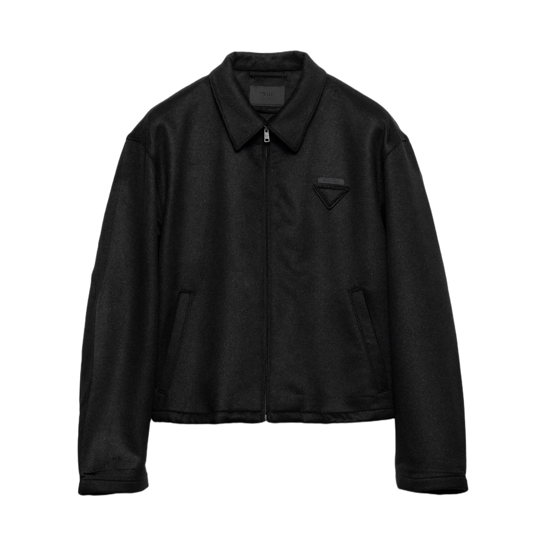 SGC908-1CRU-F0002 Prada Wool and Cashmere Blouson Jacket Black