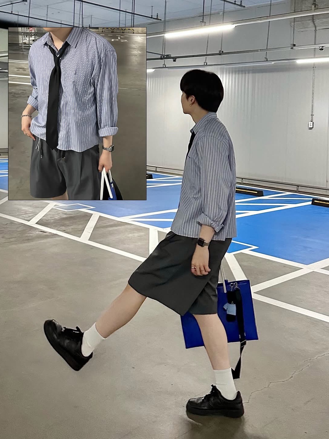 Nike Air Force 1 '07 Low Triple Black, Monamhee x Peaceminusone Daihee Plush Keyring 착용 스타일 - 4