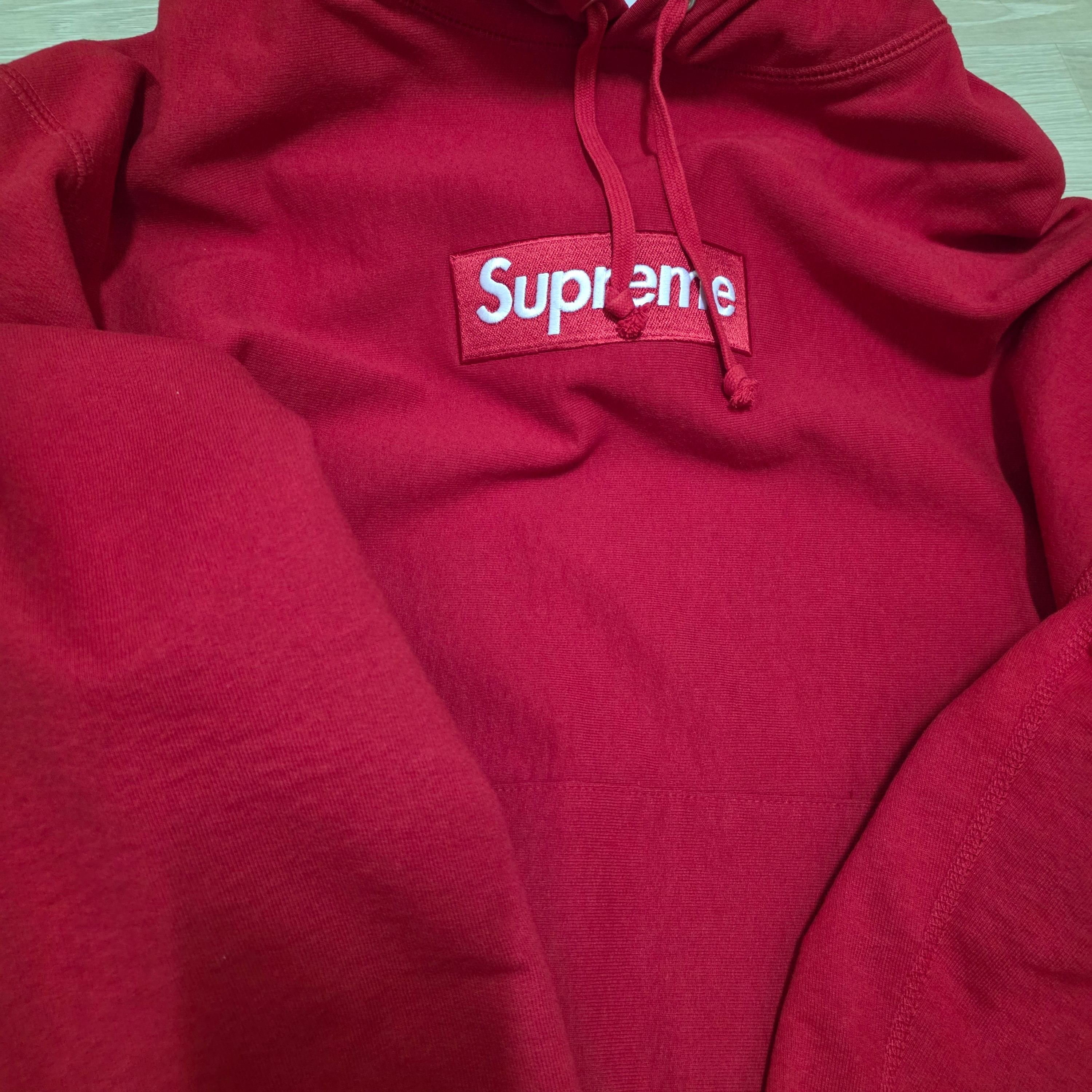 Supreme Box Logo Hooded Sweatshirt Red - 23FW 착용 스타일