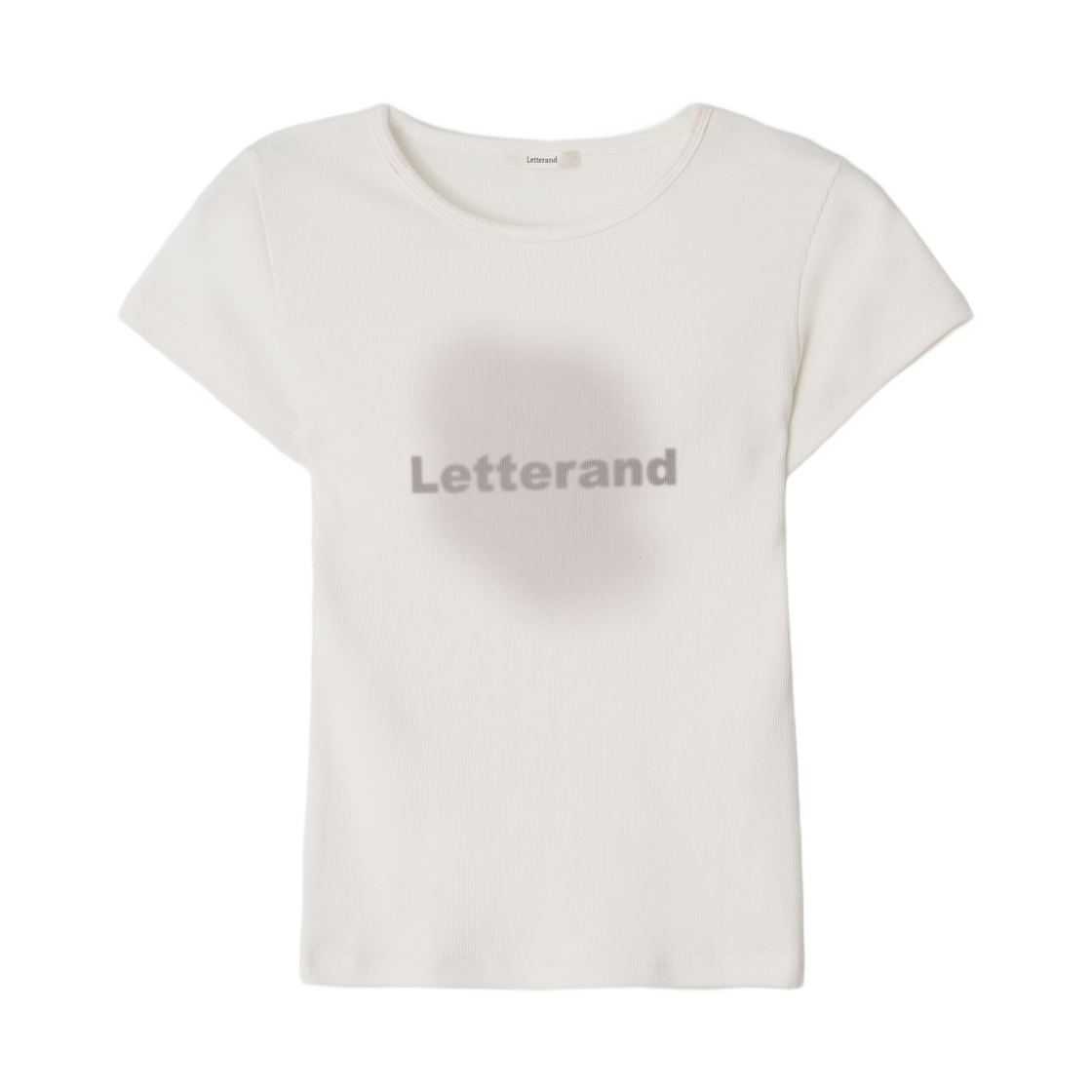 (W) 레터앤 블러드 프린트 톱 화이트((W) Letterand Blurred Print Top White)