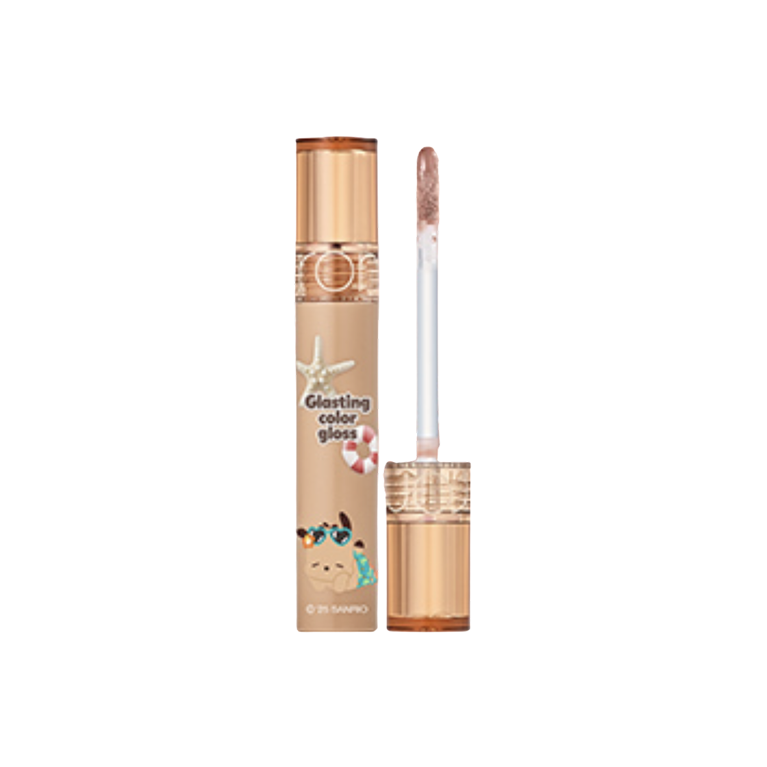 롬앤 x 태닝 산리오 캐릭터 글래스팅 컬러 글로스 태닝 포차코 12 크림 쉘(Rom&nd x Tanning Sanrio Character Glasting Color Gloss Tanning Pochaco 12 Cream Shell)