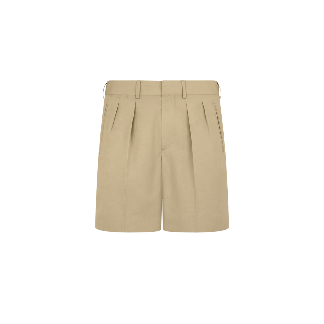 SSL005-FMC207S25-FG183 Tom Ford Fluid Poplin Tailored Shorts Desert Khaki