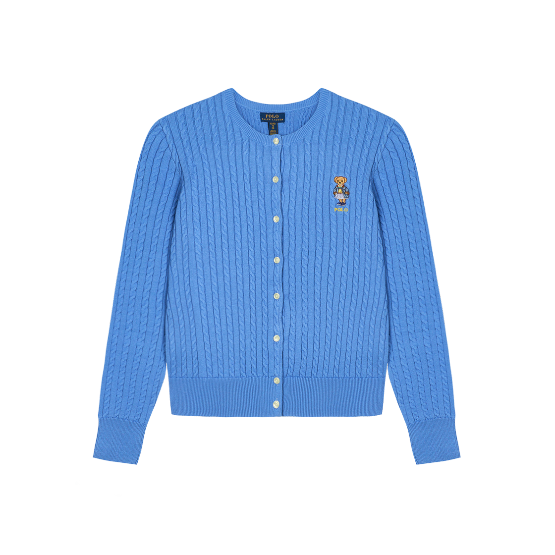 KW5CKNCRL60BL [10%적립] Polo Ralph Lauren Children Polo Bear Mini Cable Cotton Cardigan Harbor Island Blue - 25FW