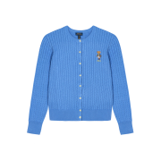 Polo Ralph Lauren Children Polo Bear Mini Cable Cotton Cardigan Harbor Island Blue - 25FW