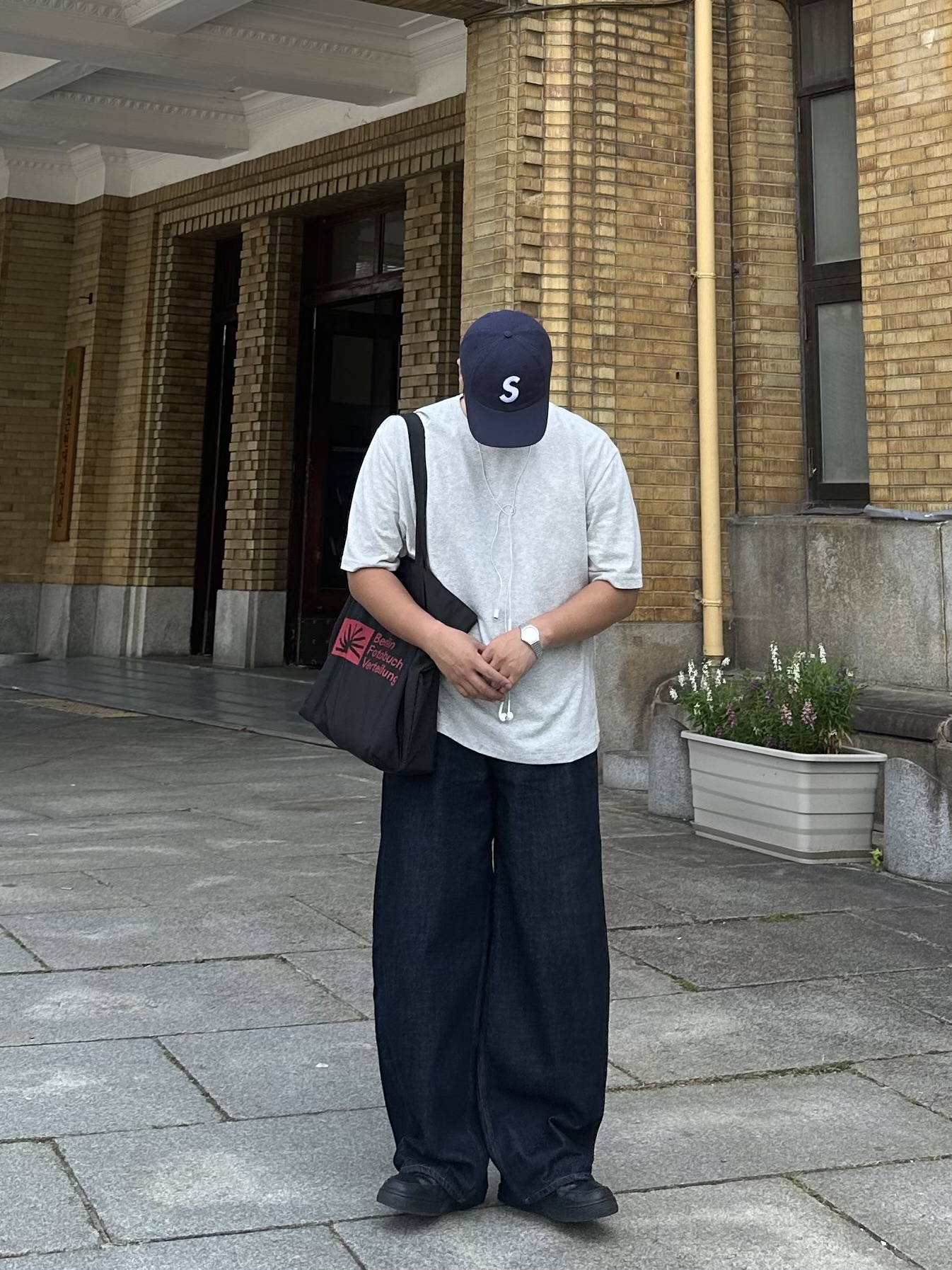 Supreme Seersucker S Logo 6-Panel Navy - 24SS, noun Wide Curved Denim Pants One Washed 착용 스타일 - 2