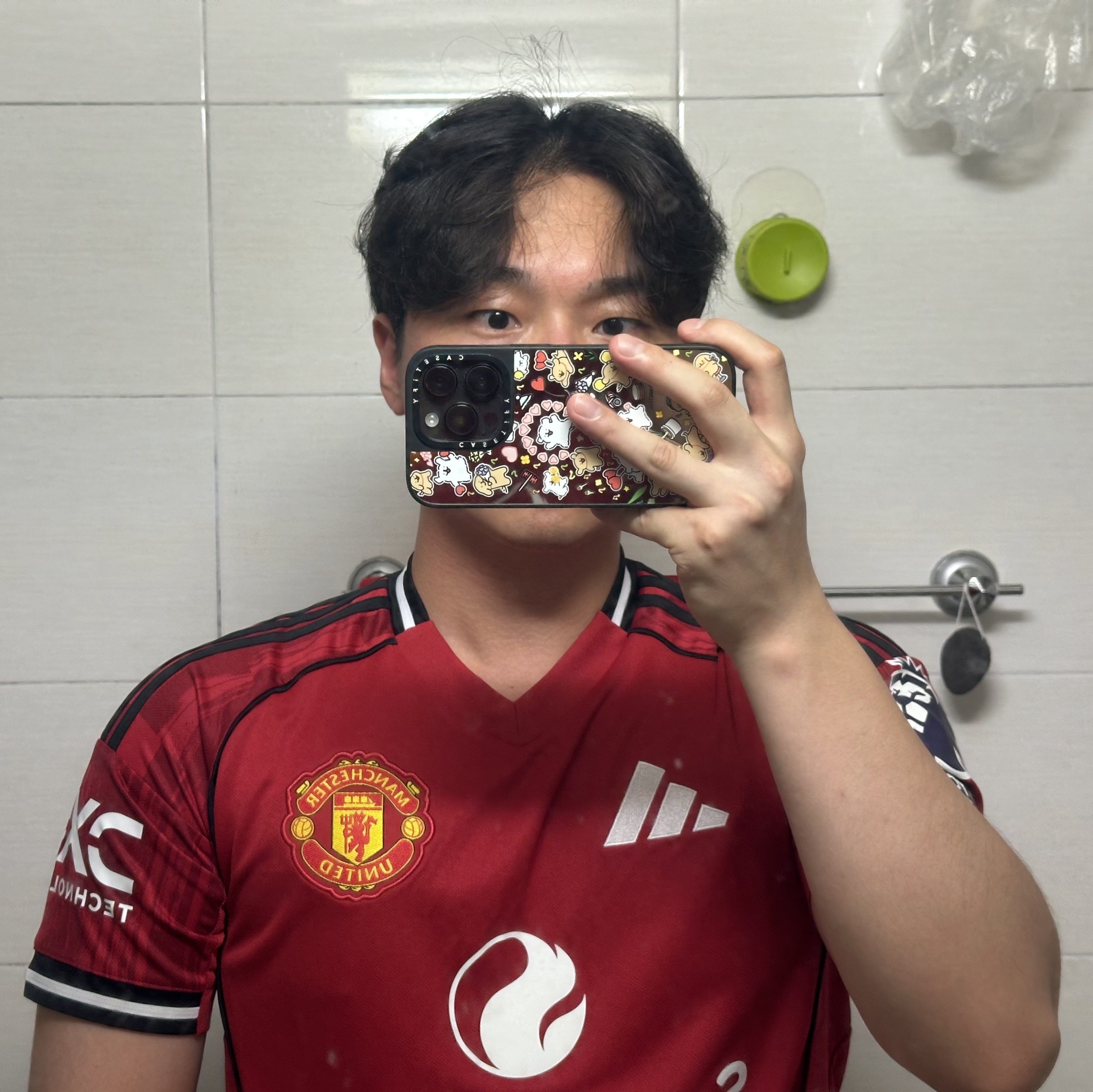 Adidas Manchester United 2025/26 Home Jersey Mufc Red - KR Sizing (Non Marking Ver.) 착용 스타일