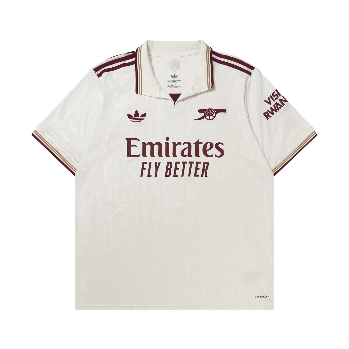 Adidas Adidas Arsenal 2025/26 3rd Jersey Cloud White Team Coll Burgundy 2 - KR Sizing (Non Marking Ver.) · XS