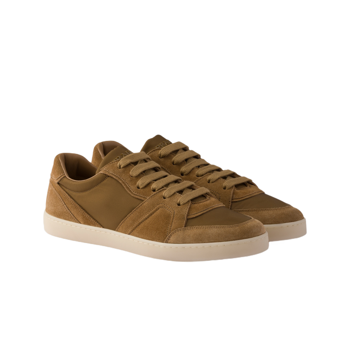 프라다 스웨이드 앤 리나일론 스니커즈 코르크 베이지(Prada Suede and Re-Nylon Sneakers Cork Beige) - 2