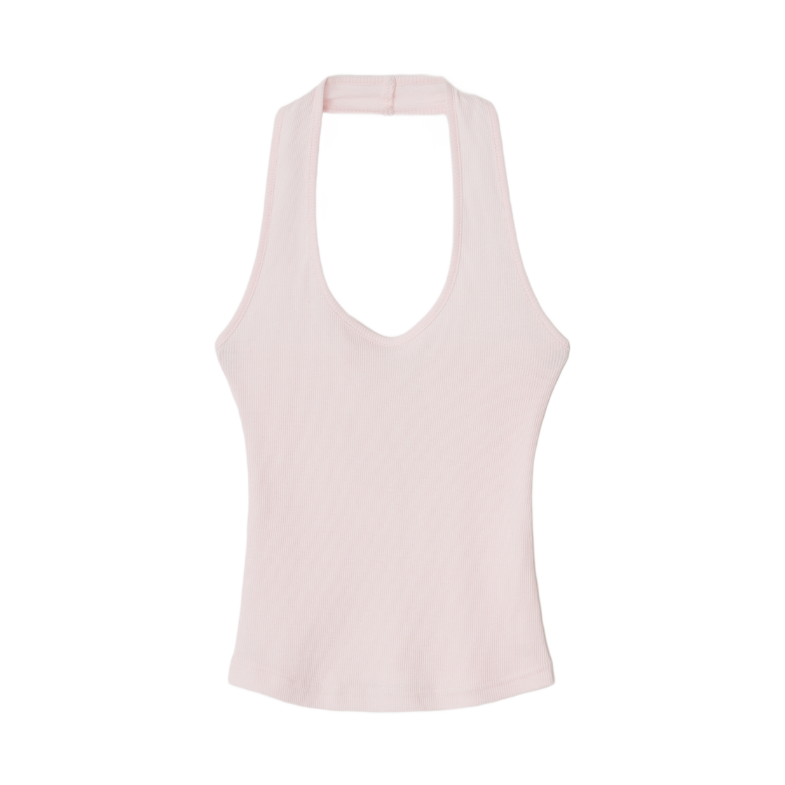 (W) 레터앤 홀터 넥 슬리브리스 핑크((W) Letterand Halter Neck Sleeveles Pink)