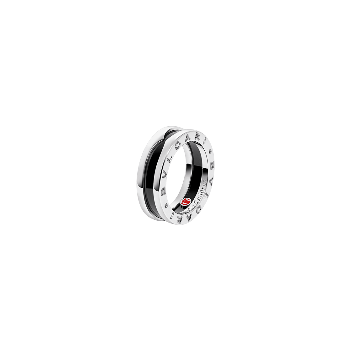 불가리 세이브 더 칠드런 링 스털링 실버 블랙 세라믹(Bulgari Save The Children Ring Sterling Silver Black Ceramic)