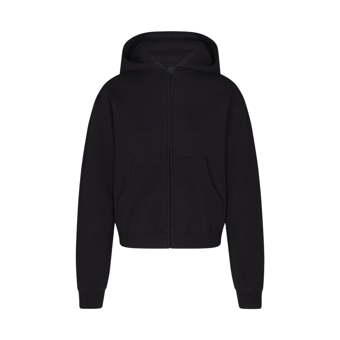 (W) 스킴스 코튼 플리스 클래식 집업 후드 오닉스((W) Skims Cotton Fleece Classic Zip Up Hoodie Onyx)