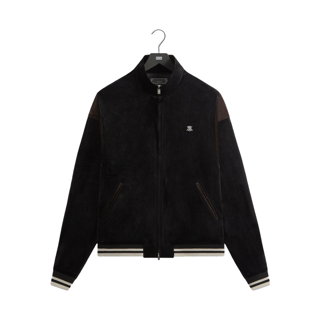 KHM010870-001 Kith Velvet Rui Track Jacket Black