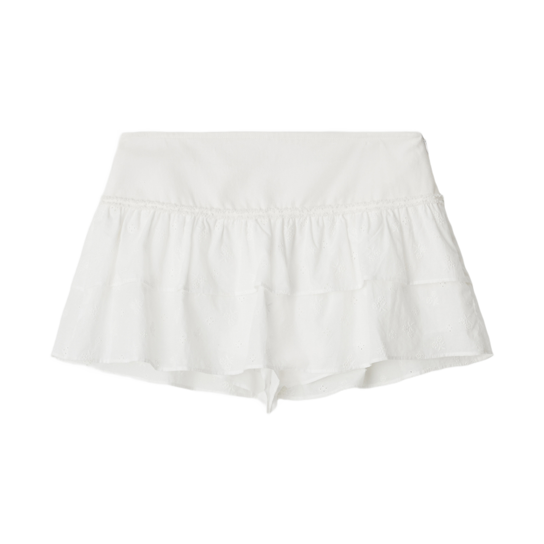 - (W) Letterand Haily Punching Shrring Skirt Pants Ivory