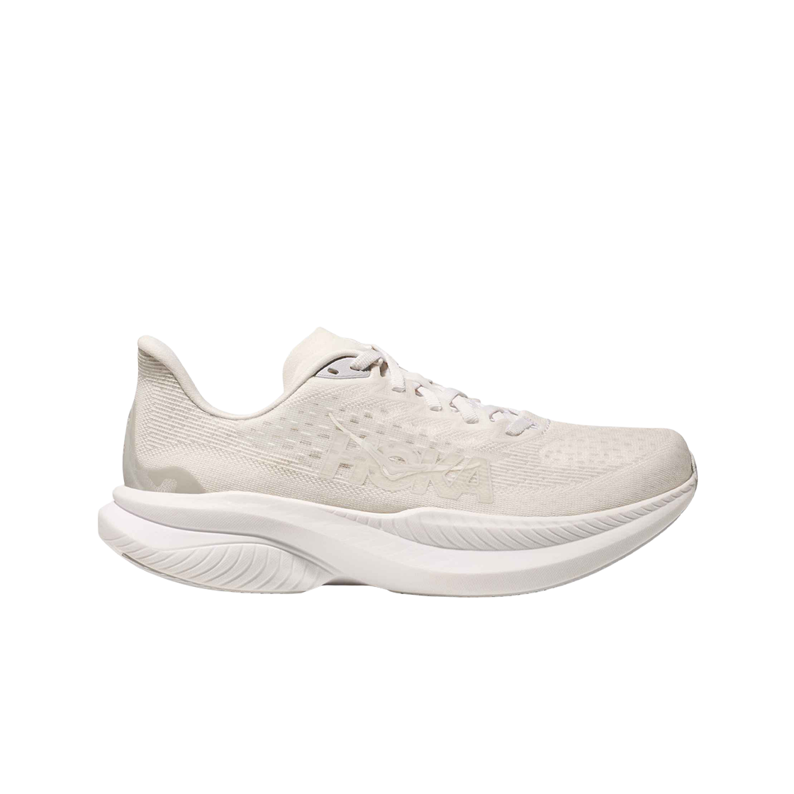 (W) 호카 마하 6 화이트 - 와이드((W) Hoka Mach 6 White - Wide) - 1