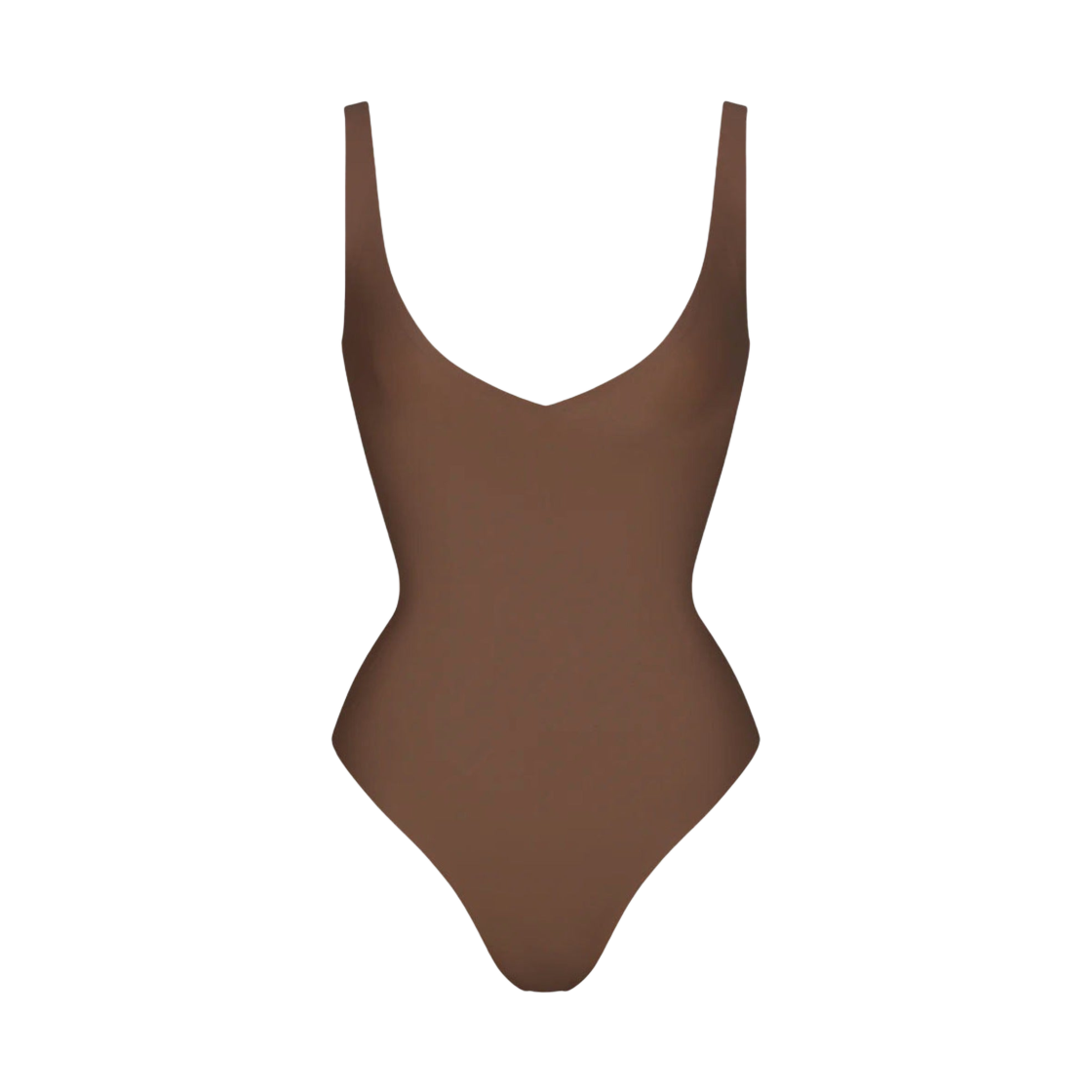 BD-THG-3286 (W) Skims Body Unlined Plunge Thong Bodysuit Jasper
