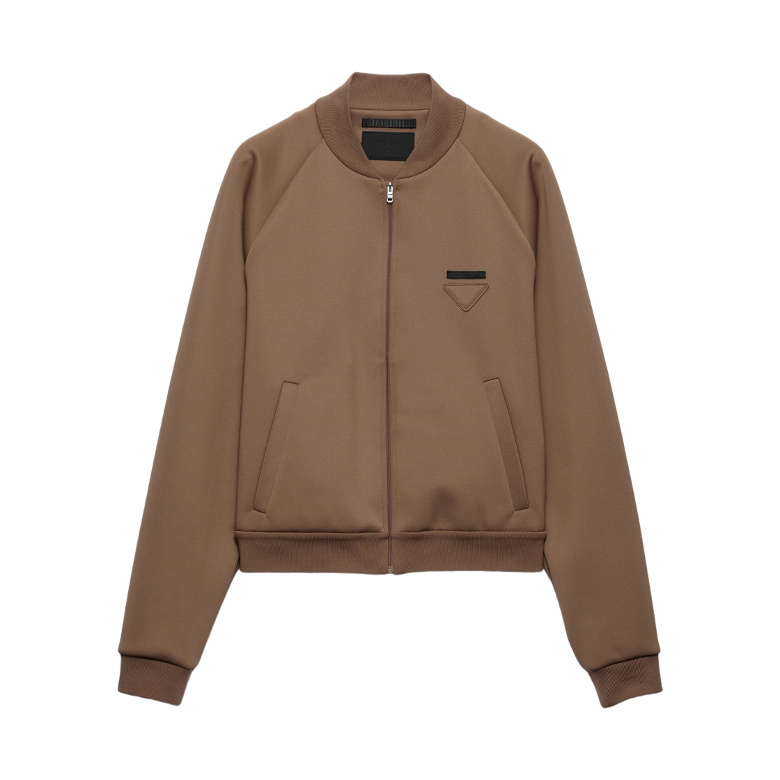 UJL40C-1TQX-F063M Prada Technical Fleece Blouson Jacket Bark Brown