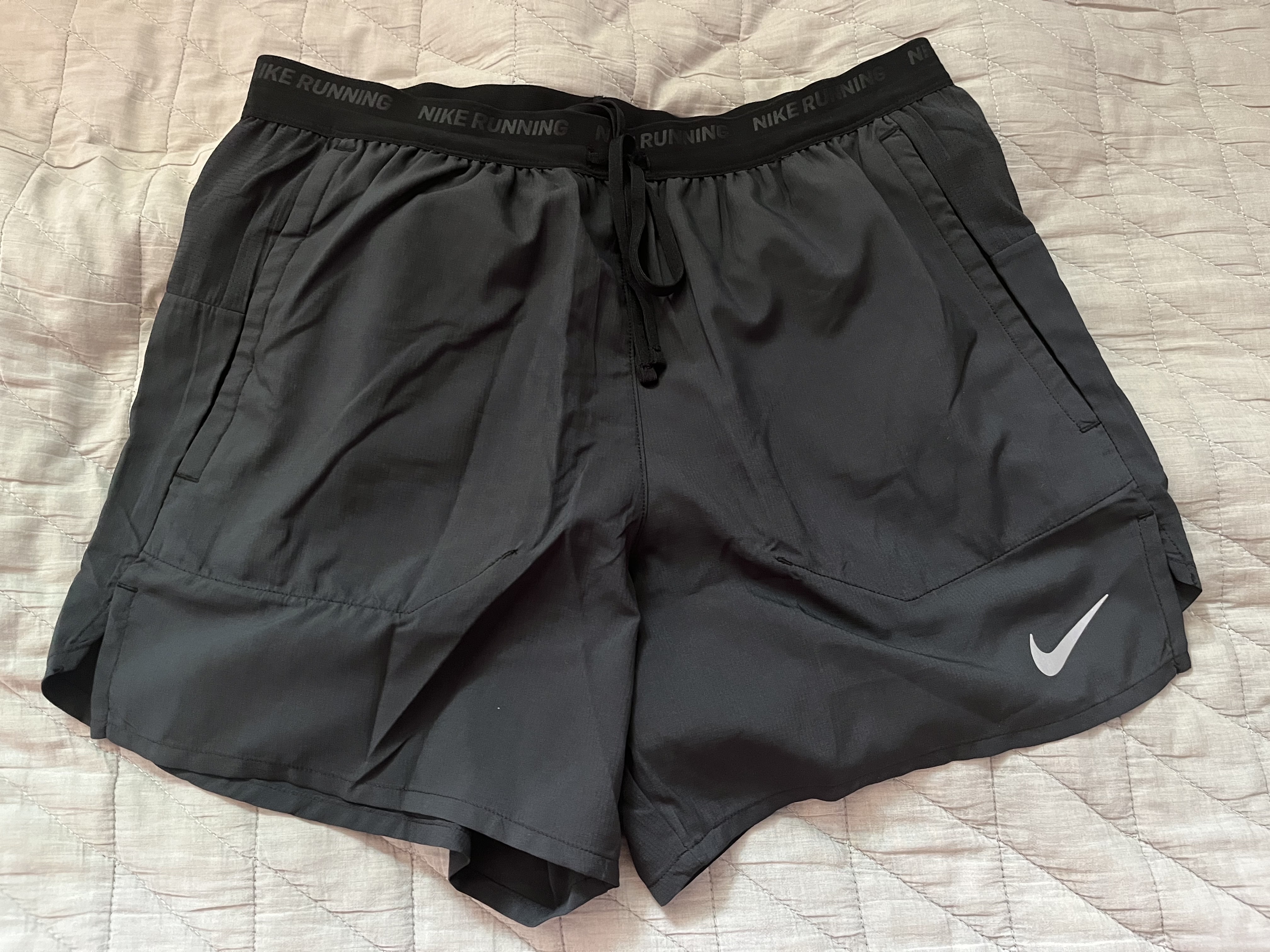 Nike Dri-Fit Stride 5 Inch Brief Lined Running Shorts Black - Asia 착용 스타일