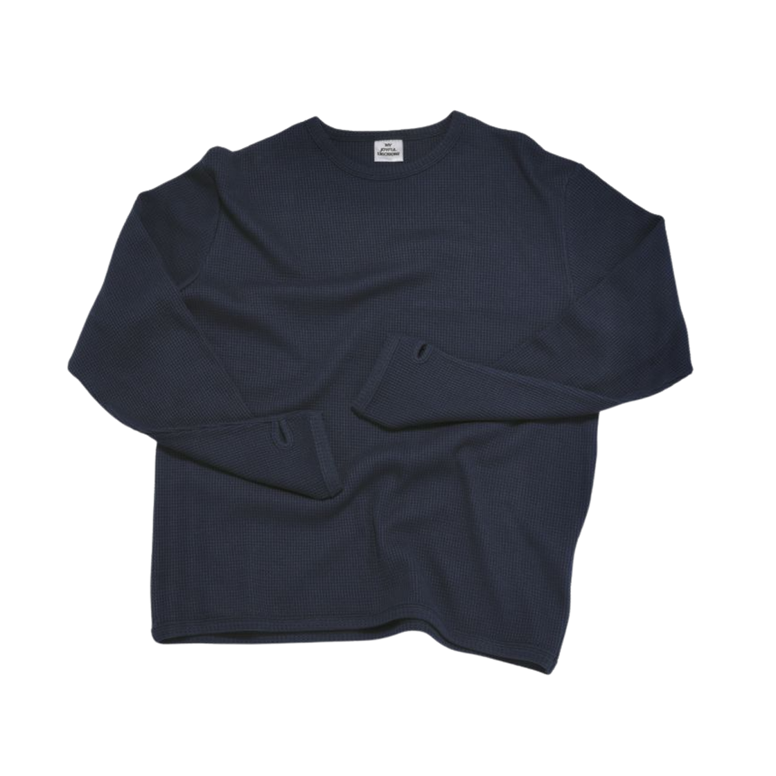- MJD Waffle Finger Hole Long Sleeve T-Shirt Navy