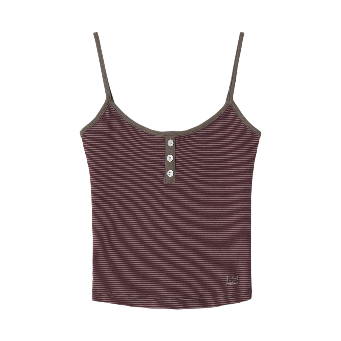 - (W) Letterand Stripe Sleeveless Brick red