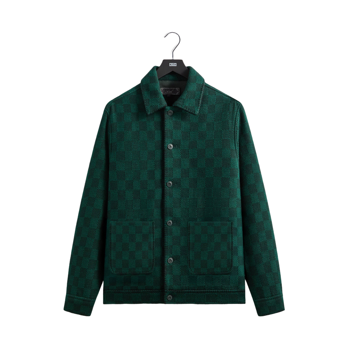 키스 체크 부클 박시 칼라드 오버셔츠 아이비 그린(Kith Check Boucle Boxy Collared Overshirt Ivy Green)